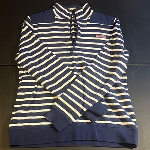 Vineyard Vines Striped Navy and White Pullover